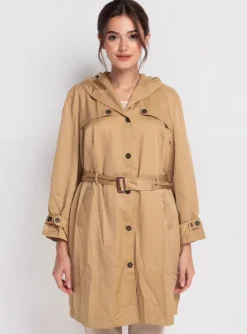 Trench Sheego Marron A Capuche