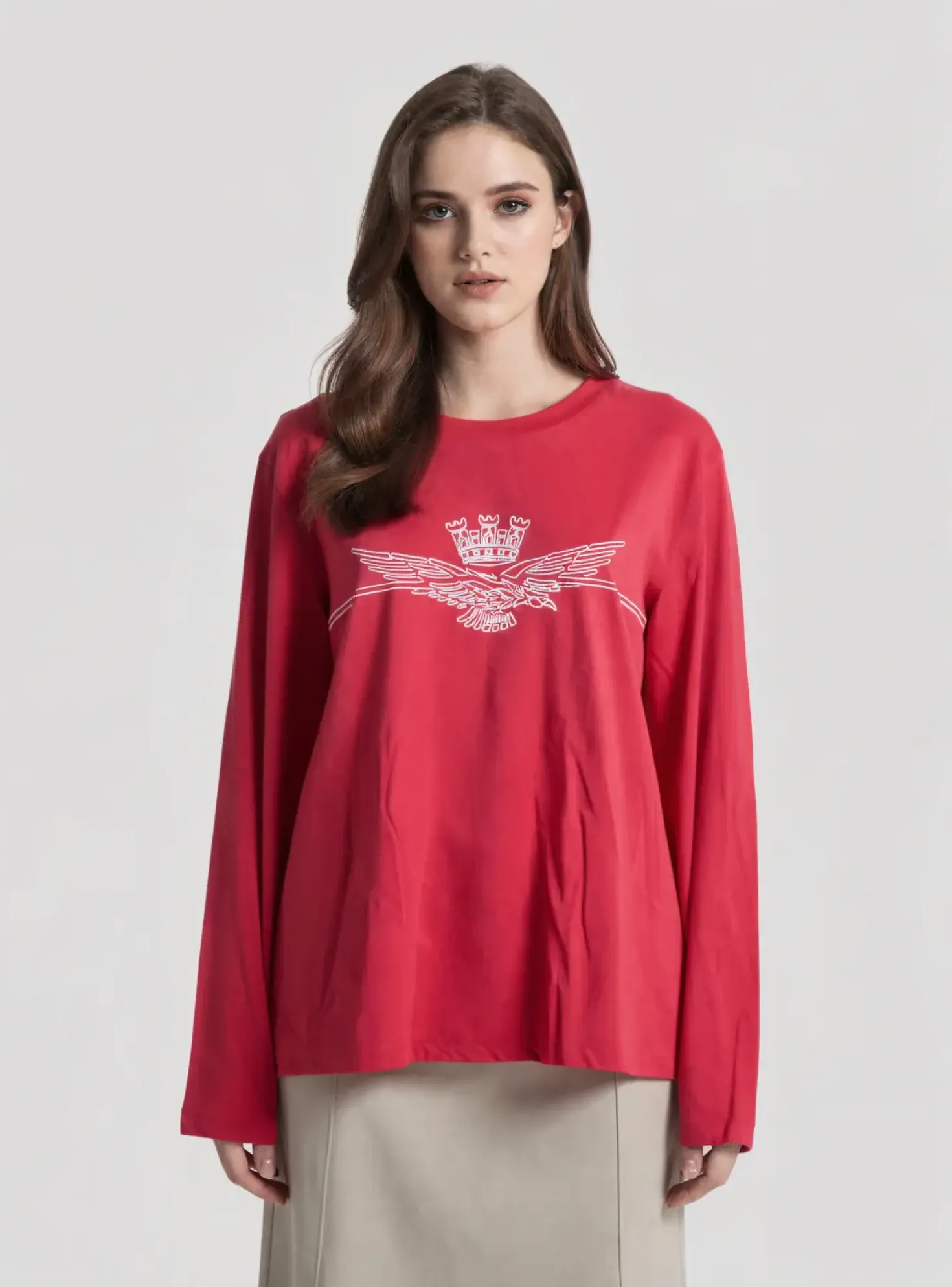 T-shirt Aeronautica Rose Manches Longues