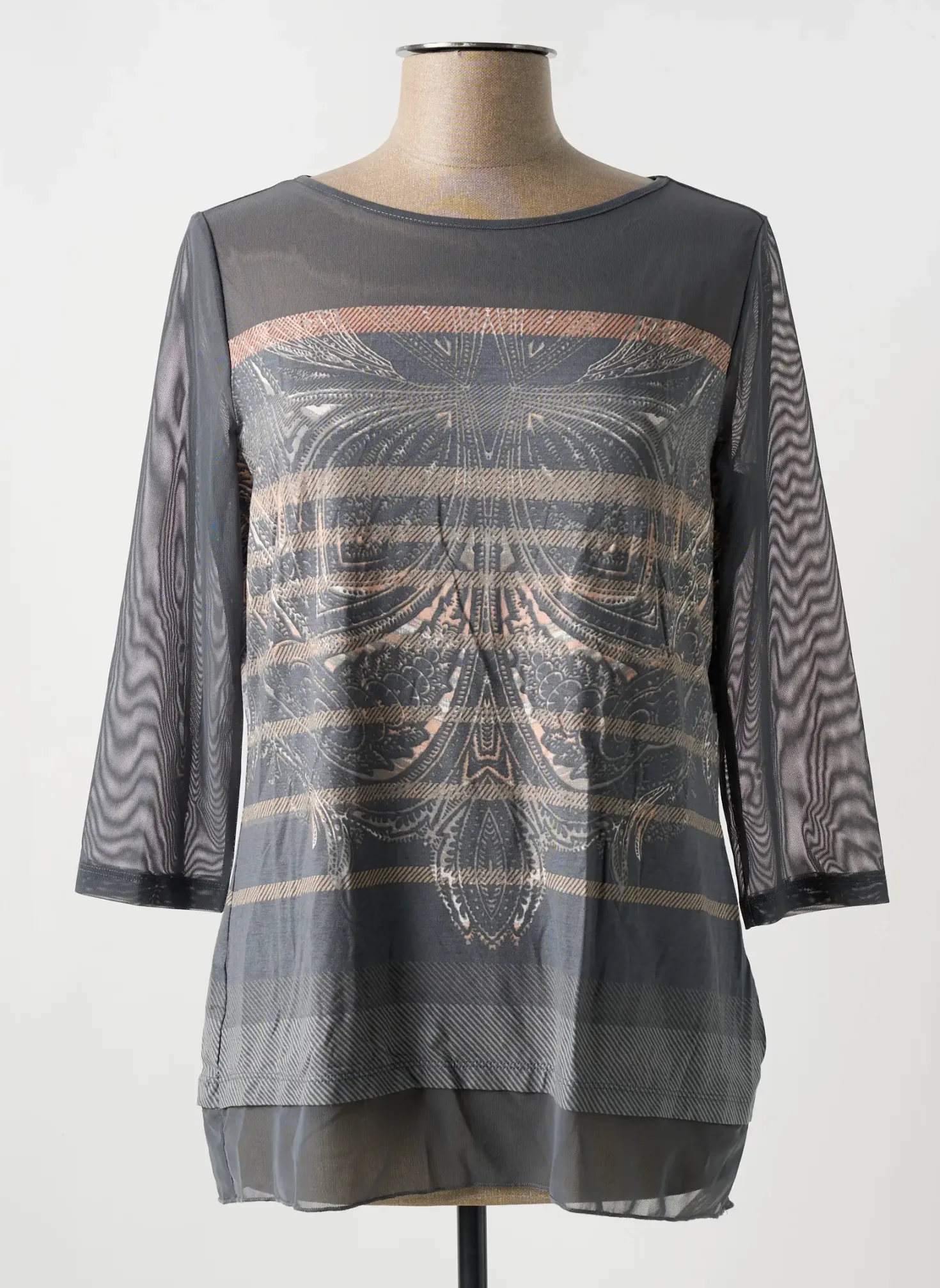 T-shirt Betty Barclay Gris Manches 3/4
