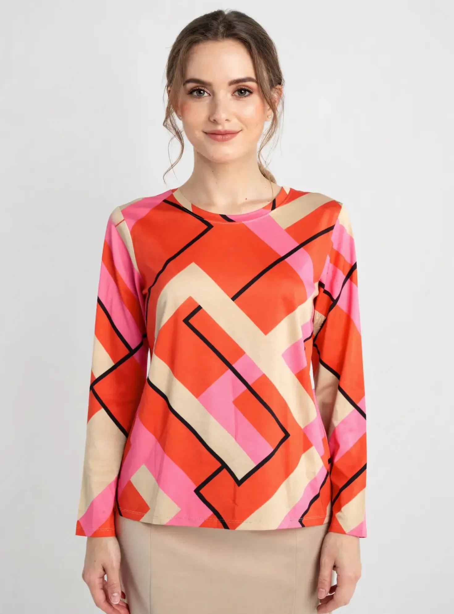 T-shirt Betty Barclay Rouge Manches Longues