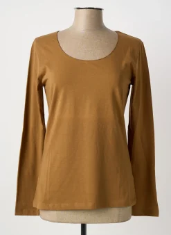 T-shirt Crea Concept Marron Manches Longues