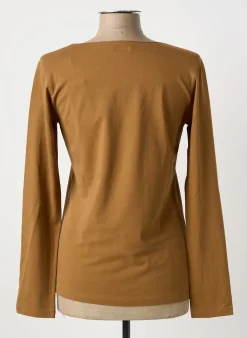 T-shirt Crea Concept Marron Manches Longues
