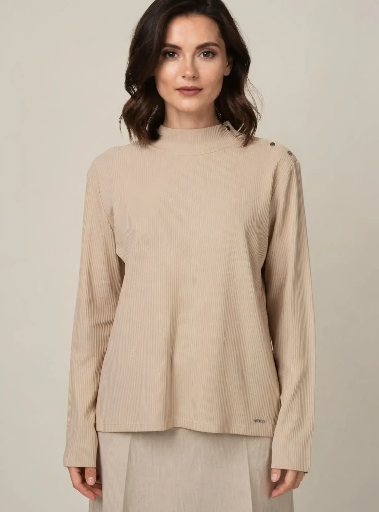 T-shirt Diane Laury Beige Manches Longues