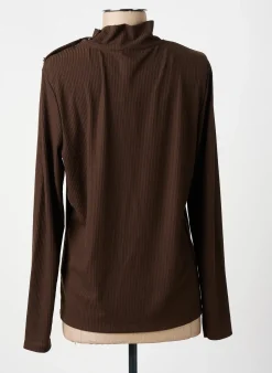 T-shirt Diane Laury Marron Manches Longues