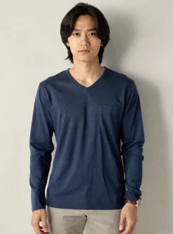 T-shirt Eleven Paris Bleu Manches Longues