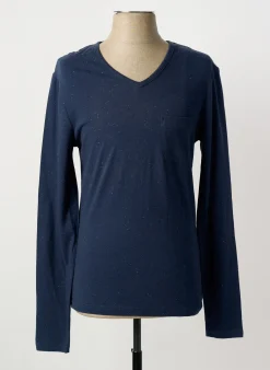 T-shirt Eleven Paris Bleu Manches Longues