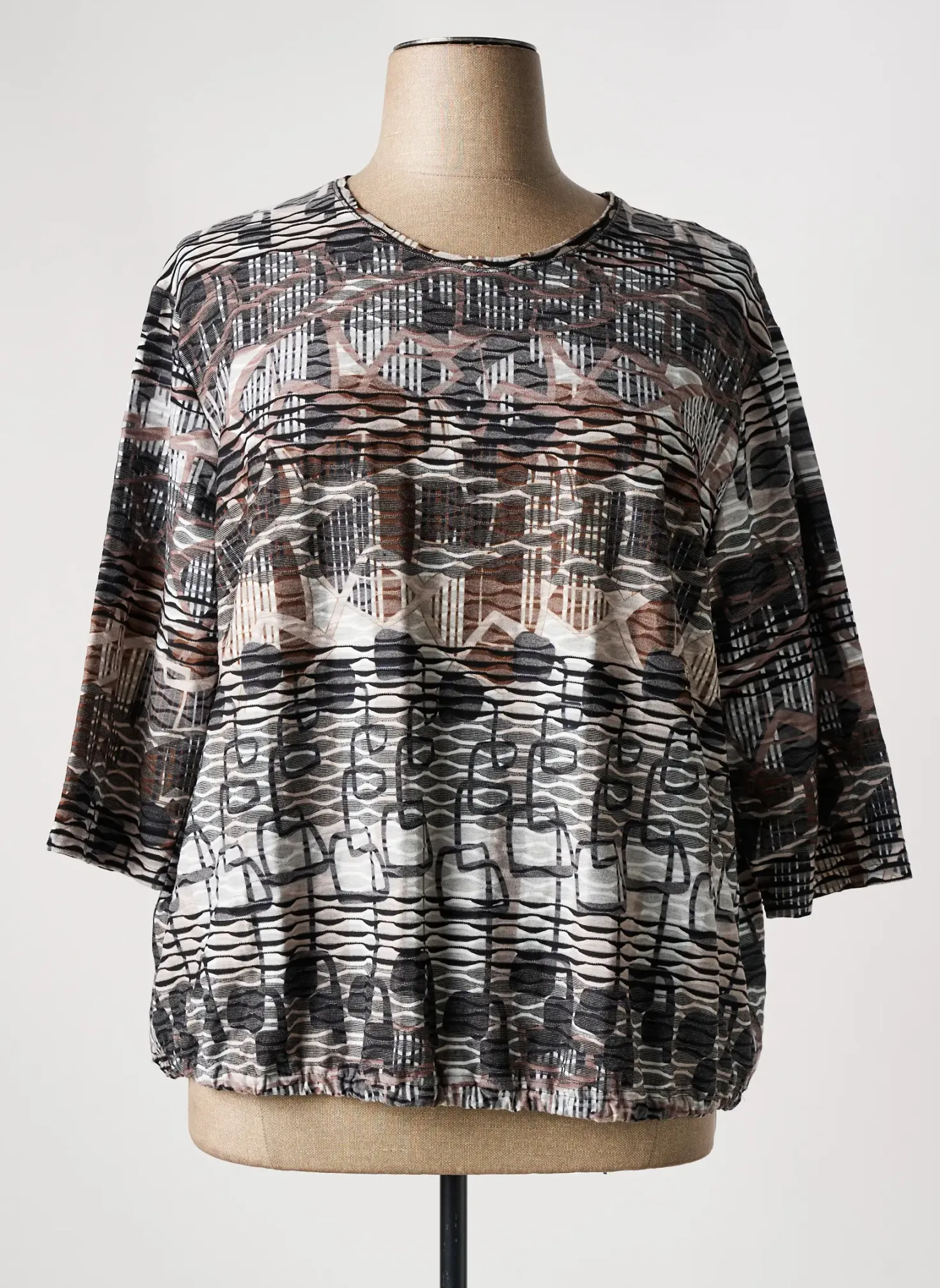 T-shirt Frank Walder Gris Manches 3/4
