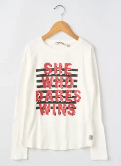 T-shirt Garcia Blanc Manches Longues