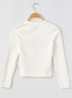 T-shirt Garcia Blanc Manches Longues