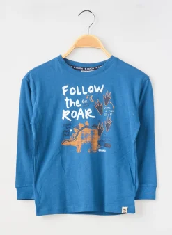 T-shirt Garcia Bleu Manches Longues