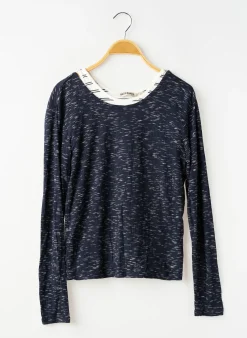 T-shirt Garcia Bleu Manches Longues