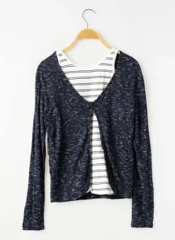 T-shirt Garcia Bleu Manches Longues