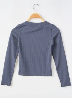T-shirt Garcia Bleu Manches Longues