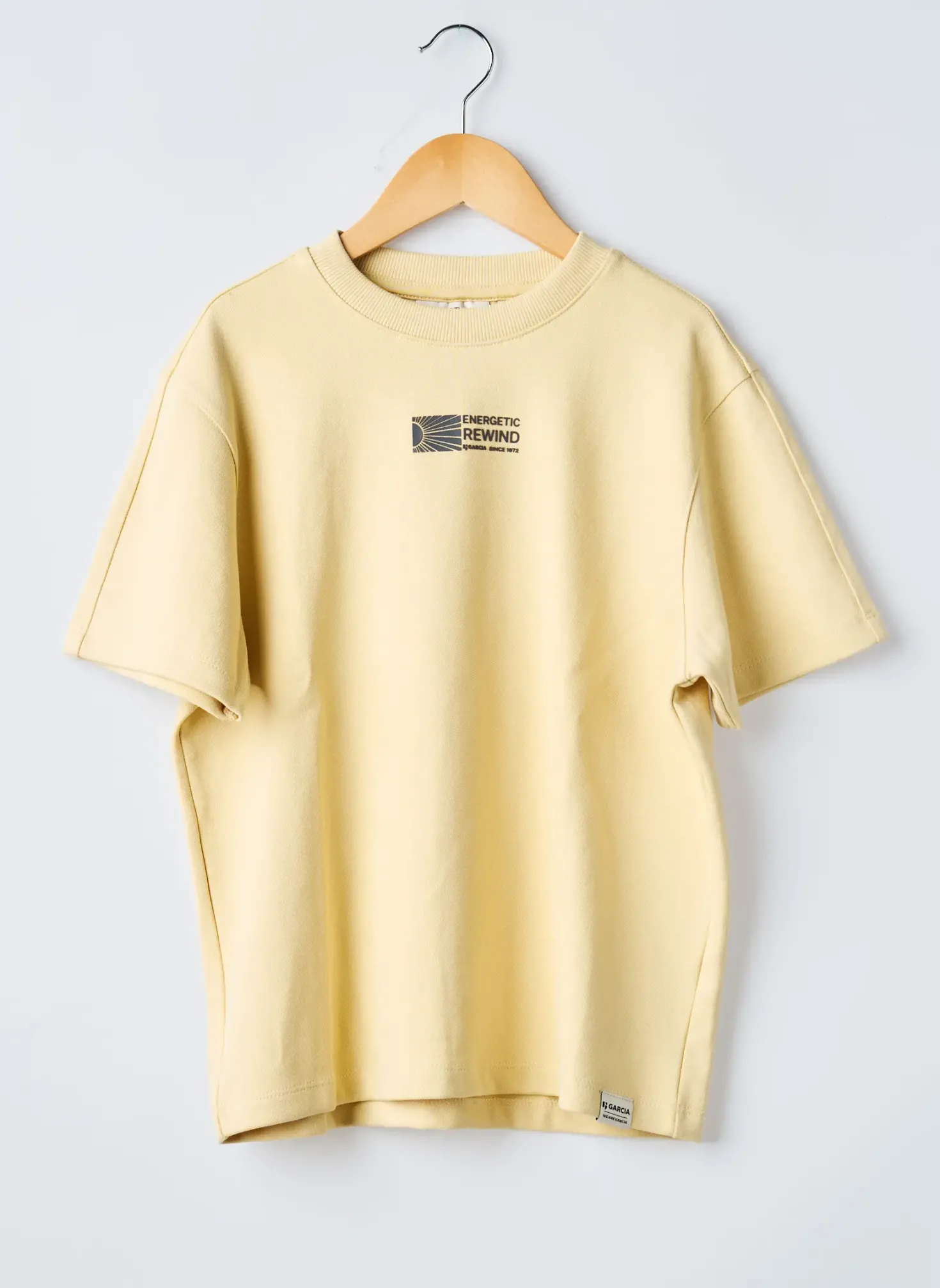 T-shirt Garcia Jaune Manches Courtes