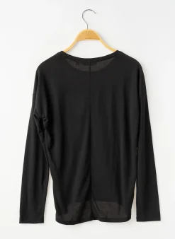 T-shirt Garcia Noir Manches Longues