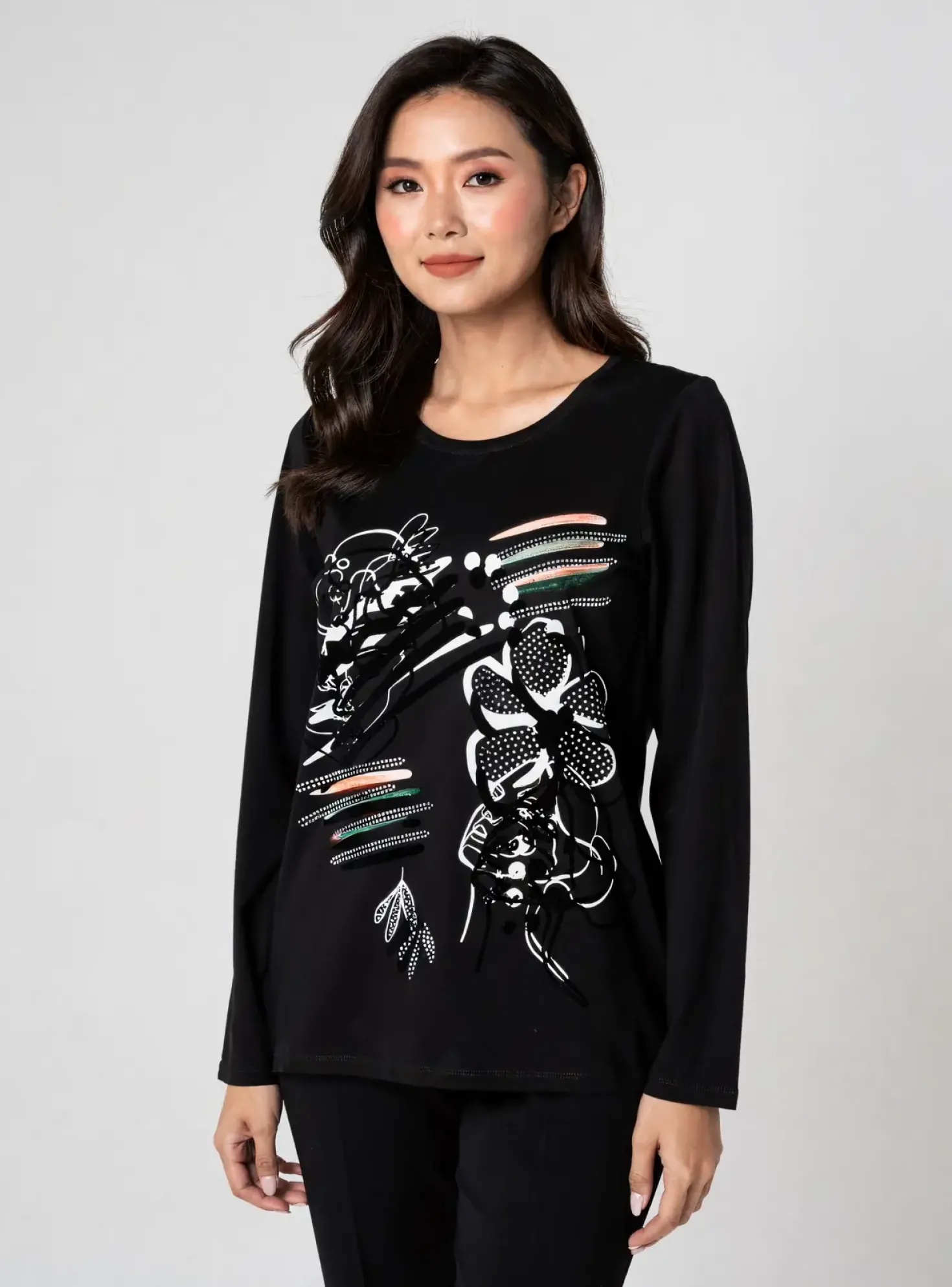 T-shirt Gregory Pat Noir Manches Longues