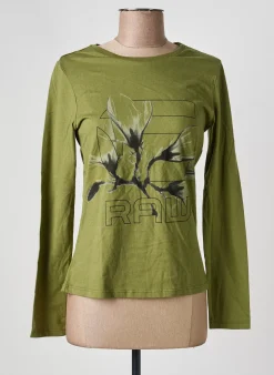 T-shirt G Star Vert Manches Longues