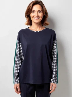 T-shirt Hajo Bleu Manches Longues