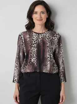 T-shirt Hajo Marron Manches 3/4