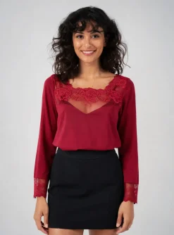 T-shirt Janira Rouge Manches Longues