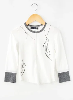 T-shirt Jean Bourget Beige Manches Longues