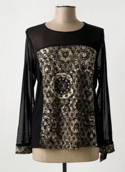 T-shirt Jean Delfin Noir Manches Longues