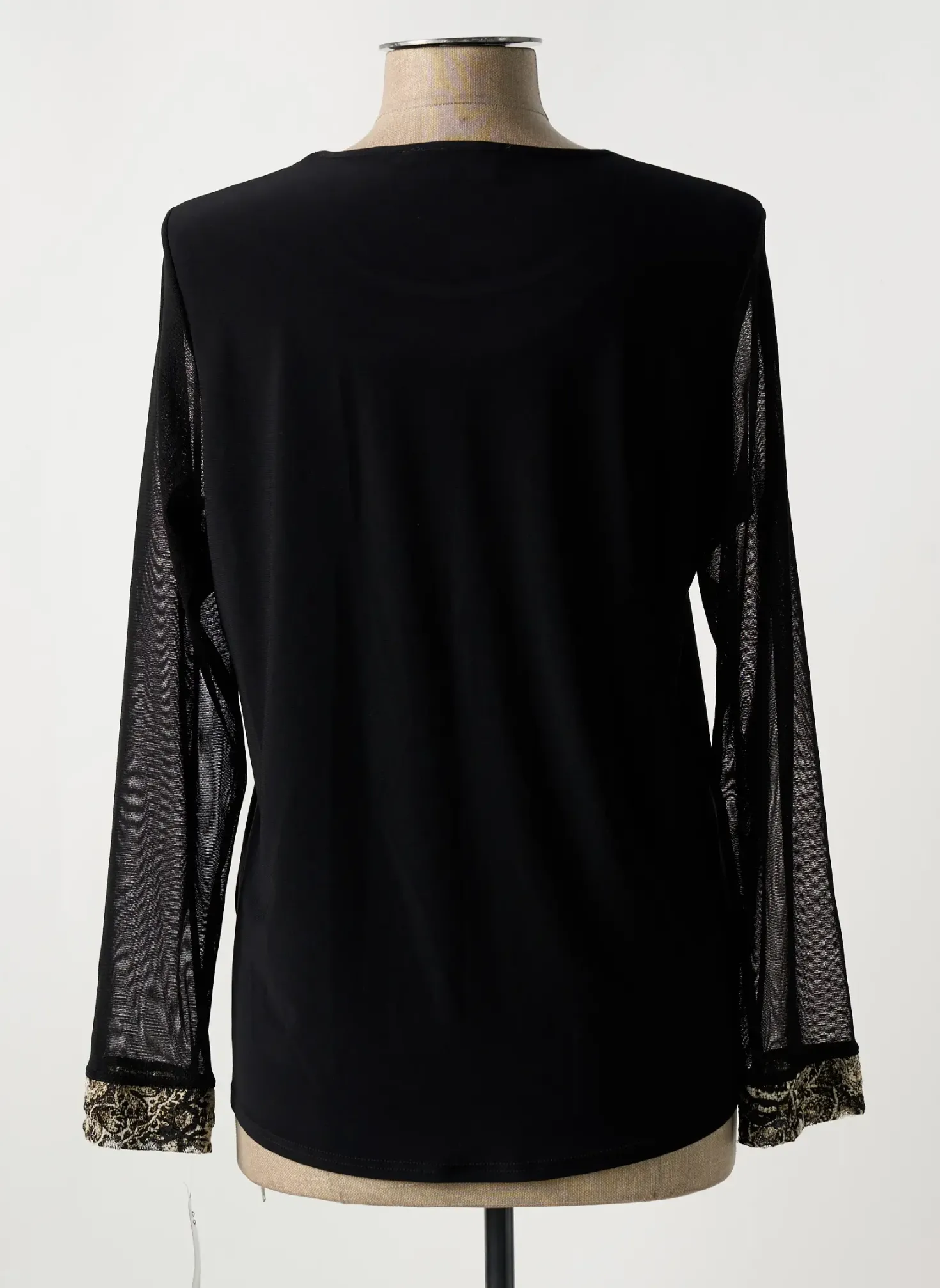 T-shirt Jean Delfin Noir Manches Longues