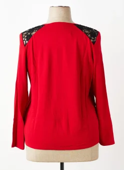 T-shirt Jean Delfin Rouge Manches Longues