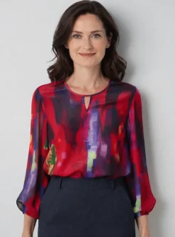 T-shirt Jean Delfin Rouge Manches Longues