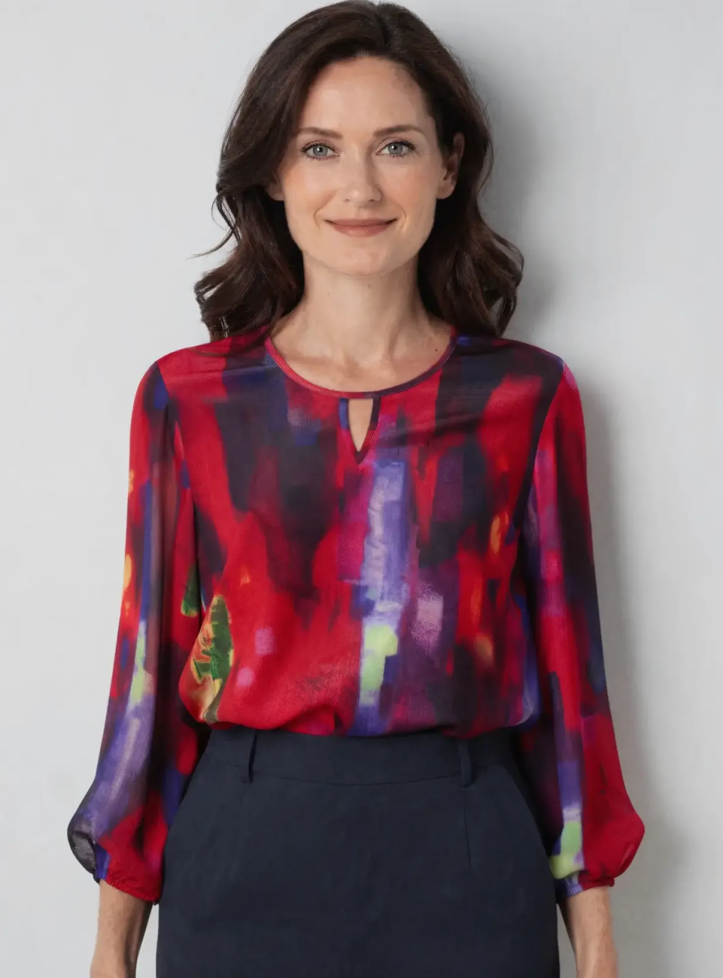 T-shirt Jean Delfin Rouge Manches Longues