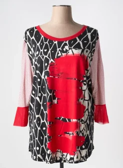 T-shirt Kakie Rouge Manches Longues