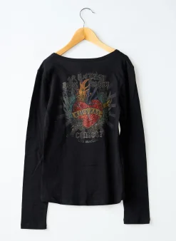 T-shirt Kaporal Noir Manches Longues