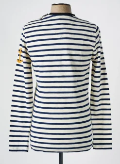 T-shirt La Marinière Française Blanc Manches Longues