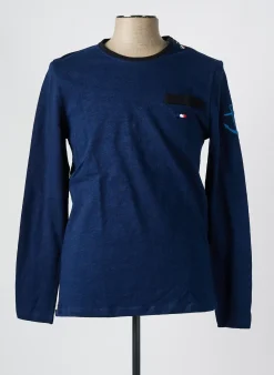 T-shirt La Marinière Française Bleu Manches Longues