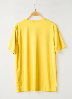 T-shirt Le Coq Sportif Jaune Manches Courtes