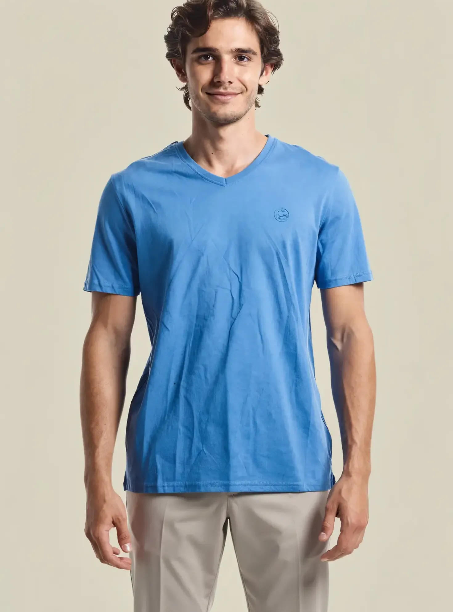 T-shirt Lee Cooper Bleu Manches Courtes