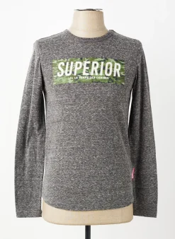 T-shirt Le Temps Des Cerises Gris Manches Longues