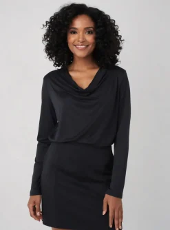 T-shirt Majestic Filatures Noir Manches Longues