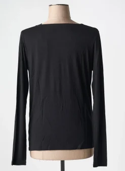 T-shirt Majestic Filatures Noir Manches Longues
