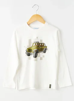 T-shirt Mayoral Blanc Manches Longues