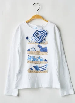 T-shirt Mayoral Blanc Manches Longues
