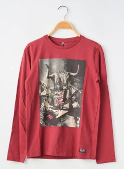T-shirt Name It Rouge Manches Longues