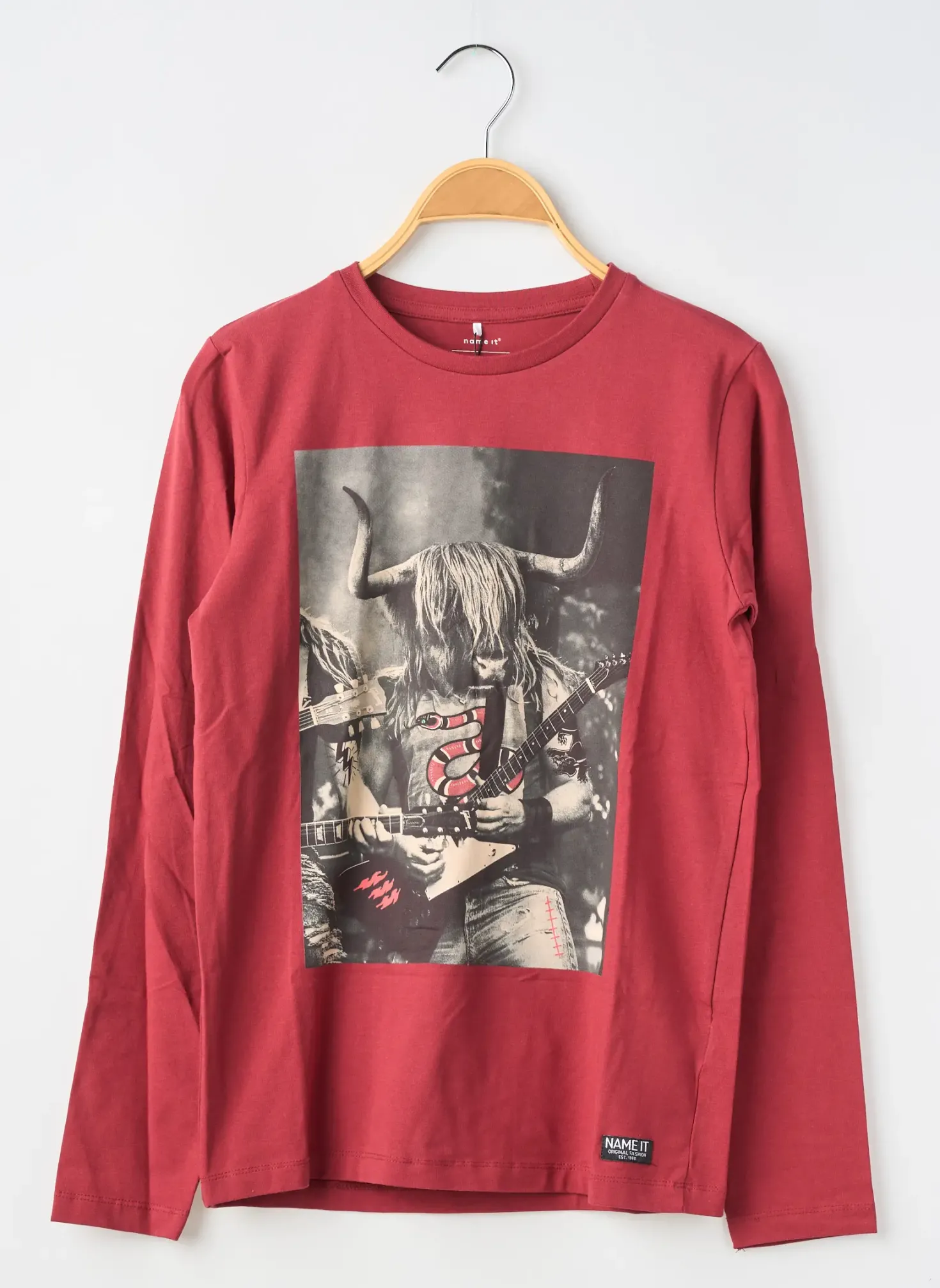 T-shirt Name It Rouge Manches Longues