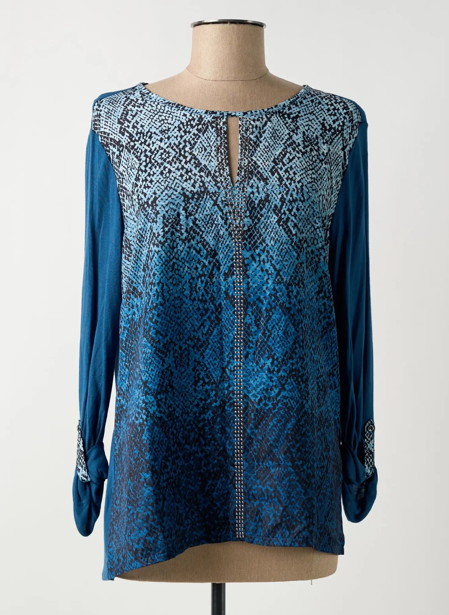 T-shirt Olsen Bleu Manches Longues