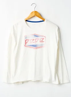T-shirt Pepe Jeans Blanc Manches Longues