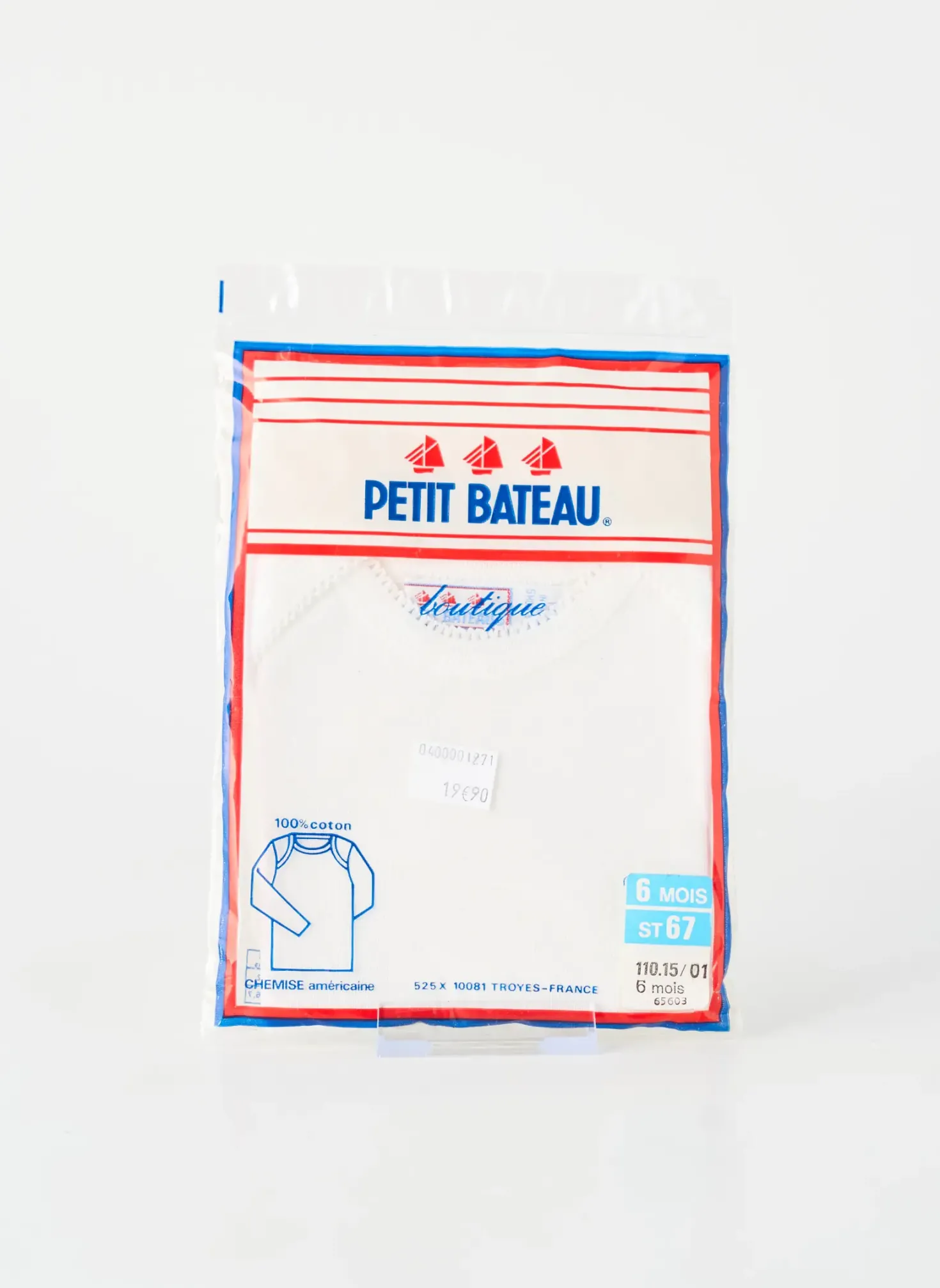 T-shirt Petit Bateau Blanc Manches Longues