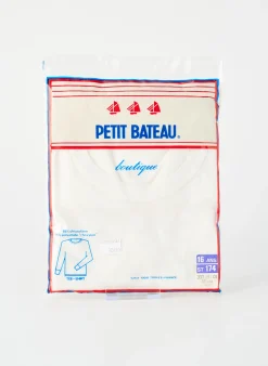 T-shirt Petit Bateau Blanc Manches Longues