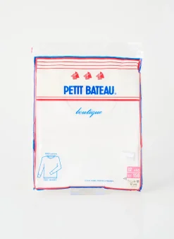 T-shirt Petit Bateau Blanc Manches Longues