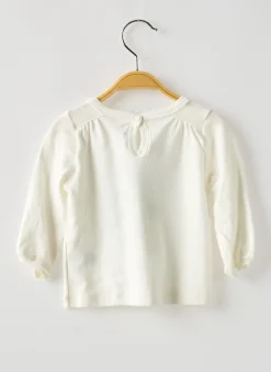 T-shirt Petit Bateau Blanc Manches Longues