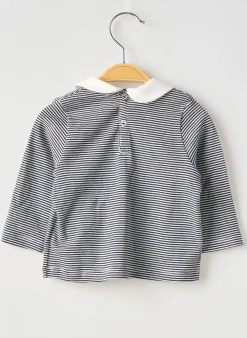 T-shirt Petit Bateau Bleu Manches Longues